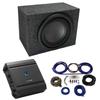 American Sound Connection Alpine Type R Bundle Compatible with Universal Car R-W10D4 Single 10" Loaded Sealed Rearfire Sub Box Enclosure with S-A60M Amplifier and 4GA Amp Wiring Kit view 1