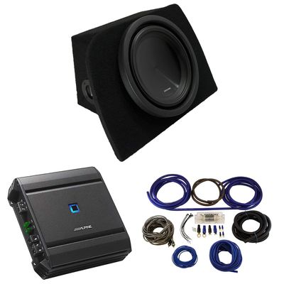 American Sound Connection Alpine SWT-10S2 Compatible with Mazda Miata 1990-2005 MX-5 Convertible Single 10" Sub Box Enclosure with S-A60M Amplifier & 4GA Amp Kit