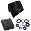 American Sound Connection Alpine SWT-10S2 Compatible with Mazda Miata 1990-2005 MX-5 Convertible Single 10" Sub Box Enclosure with S-A60M Amplifier & 4GA Amp Kit view 1