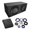 American Sound Connection Universal Car Stereo Rearfire Sealed Dual 10" Alpine Type S S-W10D2 Sub Box Enclosure with S-A60M Amplifier & 4GA Amp Kit view 1