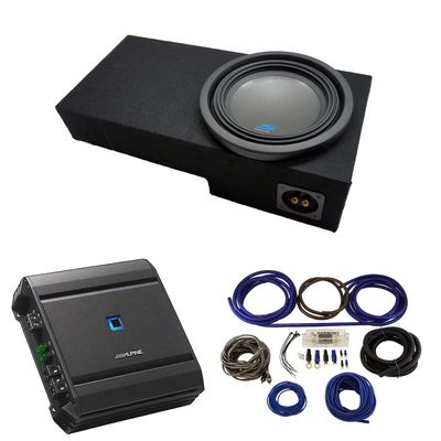 American Sound Connection Compatible with 2001-2005 Ford Explorer Sport Trac SUV Alpine Type S S-W10D4 Single 10" Sub Box Enclosure with S-A60M Amplifier & 4GA Amp Kit