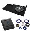 American Sound Connection - Compatible with 2007-2013 Chevy Silverado Ext Cab Truck Alpine SWT-10S2 Single 10 Sub Box Enclosure with S-A60M Amplifier & 4GA Amp Kit view 1