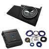 American Sound Connection Compatible with 2014-2018 Chevy Silverado Double Cab Alpine SWT-10S2 Single 10 Sub Box with S-A60M Amplifier & 4GA Amp Kit view 1