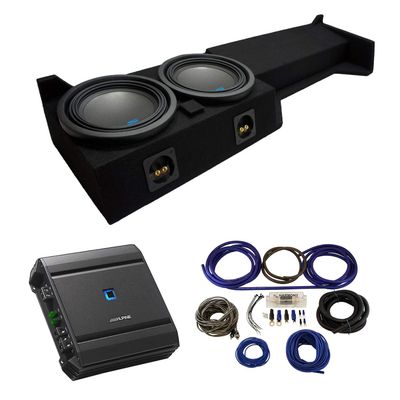 American Sound Connection Dual 10" Subwoofer boxCompatible with 2005-2019 Nissan Frontier Crew Cab Truck Bundled with Alpine Type S S-W10D2 Subwoofer, S-A60M Amplifier & 4GA Amplifier Kit