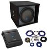 American Sound Connection Universal Car Stereo Paintable Ported 10" Alpine Type S S-W10D4 Sub Box Enclosure with S-A60M Amplifier & 4GA Amp Kit view 1