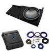American Sound Connection Compatible with 2007-2013 Chevy Silverado Ext Cab Truck Alpine Type S S-W12D4 Single 12 Sub Box Enclosure with S-A60M Amplifier & 4GA Amp Kit view 1