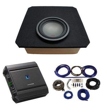 American Sound Connection Compatible with 1997-2004 Chevy Corvette Coupe C5 Z06 Alpine Type R R-W12D4 Single 12" Sub Box Enclosure with S-A60M Amplifier & 4GA Amp Kit