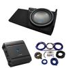 American Sound Connection Universal Car Stereo Hatchback Sealed Single 12" Alpine Type S S-W12D4 Sub Box Enclosure with S-A60M Amplifier & 4GA Amp Kit view 1