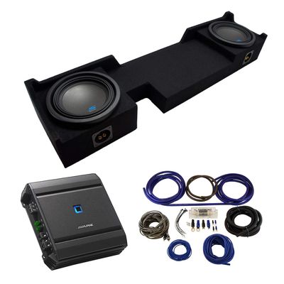 American Sound Connection Compatible with 2004-2006 Ford F-150 Super Crew Truck Alpine Type S S-W10D2 Dual 10" Sub Box Enclosure with S-A60M Amplifier & 4GA Amp Kit