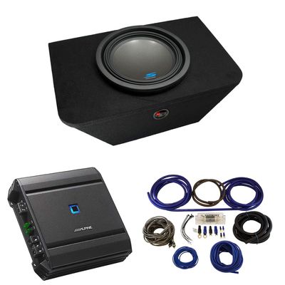 American Sound Connection Alpine Bundle Compatible with 2000-2009 Honda S2000 S-W12D4 Dual 4Ohm 1200W 12" Sub with S-A60M 1200W Amp, and HOND1X12-S2000 Single 12" Trunk Sub Box