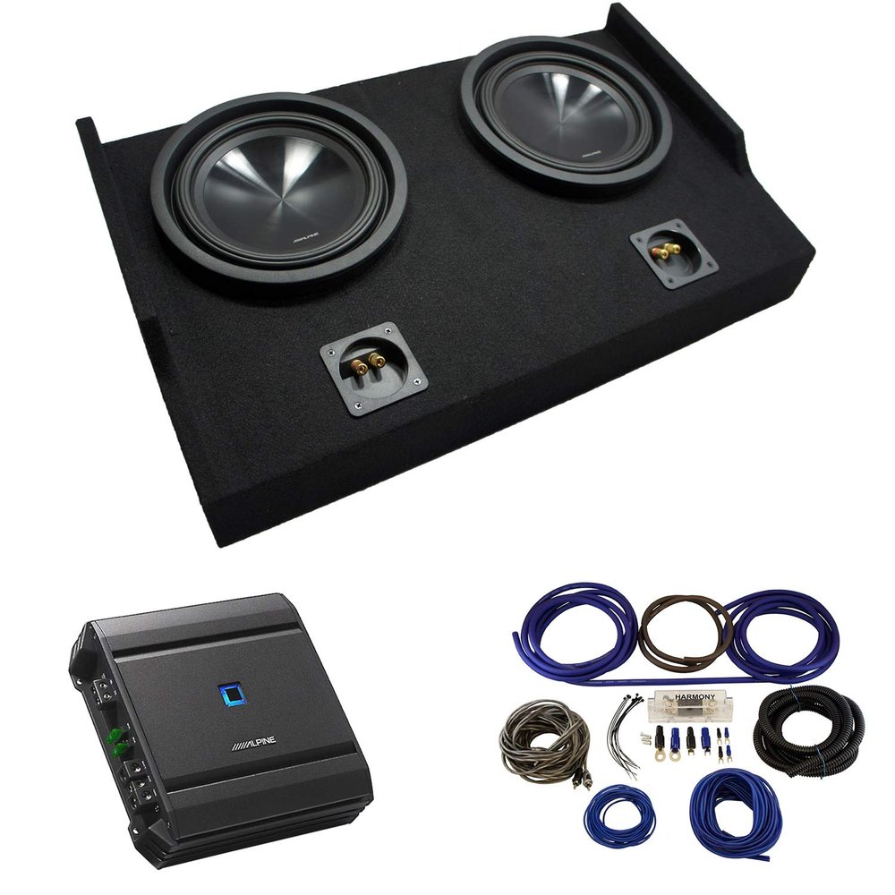 American Sound Connection Alpine SWT-10S4 Compatible with Ford F150 Super Cab 2015-2025 Bundled with S-A60M 1200W Amp & FTB2X10-15EXTCAB Dual 10" Sub Box