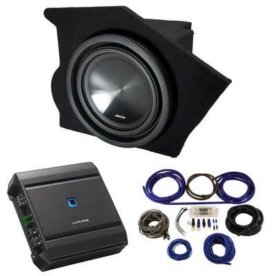American Sound Connection Harmony Audio Bundle with Alpine SWT-10S2 10" Sub Box Enclosure with S-A60M Amplifier & 4GA Amp Kit Compatible with Pontiac Firebird 1993-2002