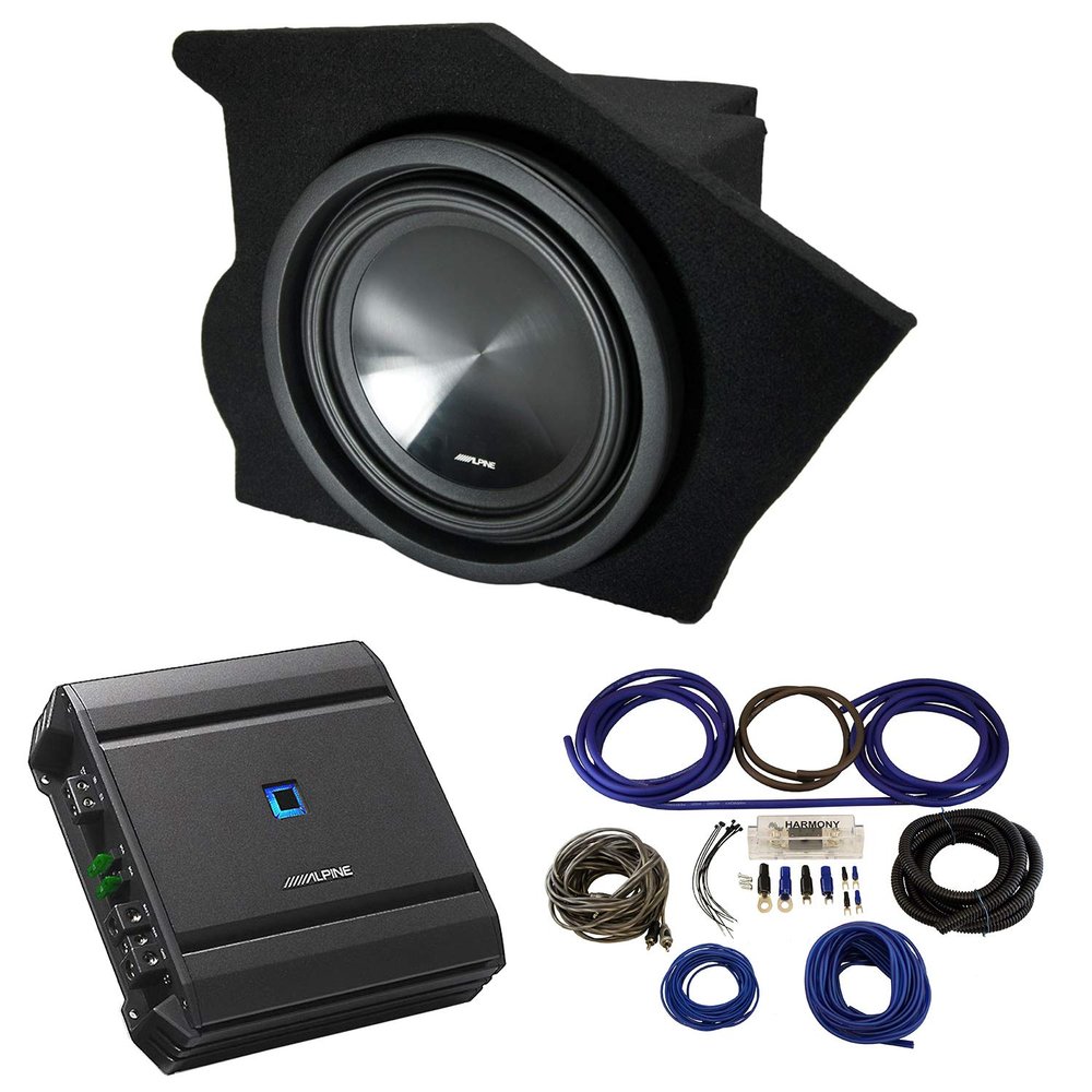 American Sound Connection Harmony Audio Bundle with Alpine SWT-10S2 10" Sub Box Enclosure with S-A60M Amplifier & 4GA Amp Kit Compatible with Pontiac Firebird 1993-2002