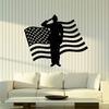 Vinyl Wall Decal American Flag Patriotic Soldier Military Art Stickers Mural Large Decor (g2505) Black view 1