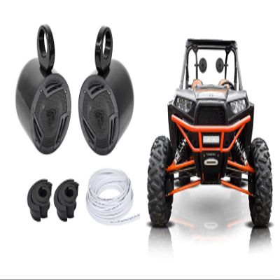 Rockville RV6.3A Bundle: (2) 6.5" 750W Peak/140W RMS Per Pair 3-Way 4-Ohm Car Speakers, (2) MAC65B Wakeboard Tower Pod Enclosures, (2) Rubber Adapter Inserts & 50ft Marine Speaker Wire, 7-Items