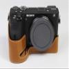 A6600 Case, BolinUS Handmade PU Leather Fullbody Camera Case Bag Cover for Sony Alpha A6600 16-70mm 18-55mm 18-135mm Lens Bottom Opening Version + Neck Strap + Mini Storage Bag (Brown) view 2