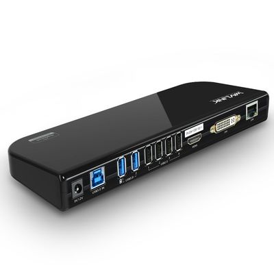 Case of 5, WAVLINK USB 3.0 Universal Laptop Docking Station Dual Display with HDMI & DVI/VGA with Gigabit Ethernet, 6 USB Ports, Audio for Laptop, Ultrabook and PCs, More Efficient Home Office
