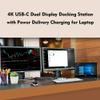 Case of 5, WAVLINK Dual 4K DisplayPort/HDMI USB C Docking Station with 60W Power Delivery, Dual 4K@60Hz or Single 5K@60Hz Display,2xDP 1.2, 2xHDMI 2.0, 6xUSB 3.0 Port, Gigabit Ethernet, Audio view 3