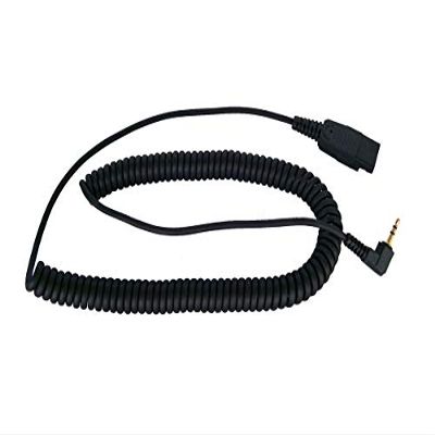 2M Coiled Cord with 2.5MM Plug GN Qd to 2.5MM Plug - SC Classic and Ultra Series QD, VXI G Series, Starkey G Series