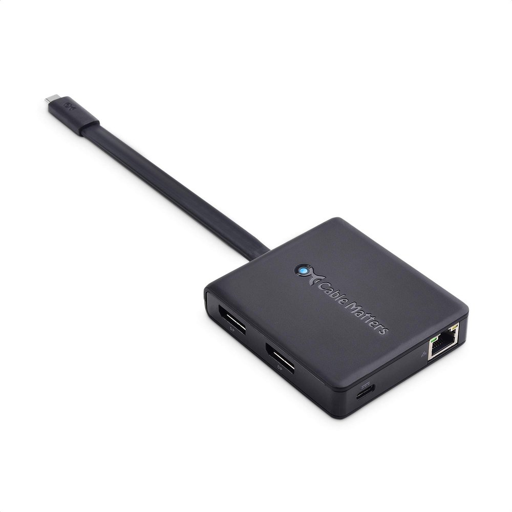 Cable Matters Dual 4K 60Hz Monitor USB C Hub with DisplayPort 1.4 and 100W Charging - macOS is Not Supported - Thunderbolt 3, Thunderbolt 4, USB4 Compatible for Surface Pro, XPS, Windows Only