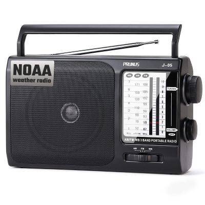 NOAA Weather AM FM Portable Radio, 3 D Batteries or AC Adapter Powered