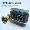 DOSS SoundBox Touch Wireless Bluetooth Speaker-12W HD Sound with Rich Bass, IPX5 Waterproof, 20H Playtime, Handsfree, for Gatherings, Home, Office, Outdoor, Travel-Grey view 2