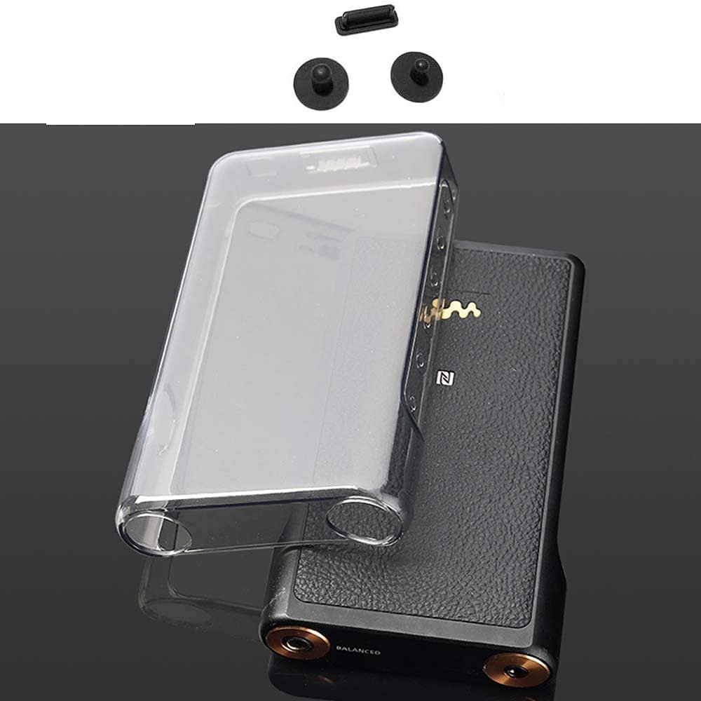 for Sony NW-WM1A NW-WM1Z Case, Flexible Soft Slim TPU Protective Case Cover for Sony NW-WM1A WM1A NW-WM1Z WM1Z with Dust Plug (Clear Black)