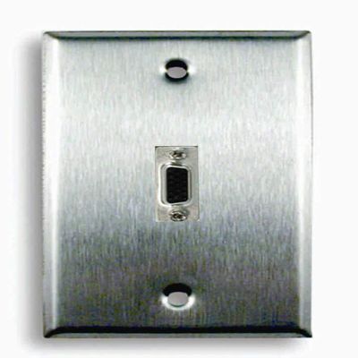 Single Gang VGA Stainless Steel Wall Plate