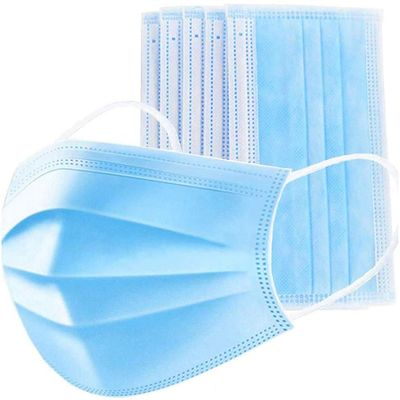 Valuell 30 Pack Disposable Face 3-Layer Breathable Filter for Home Office, M, Blue, 30 Count