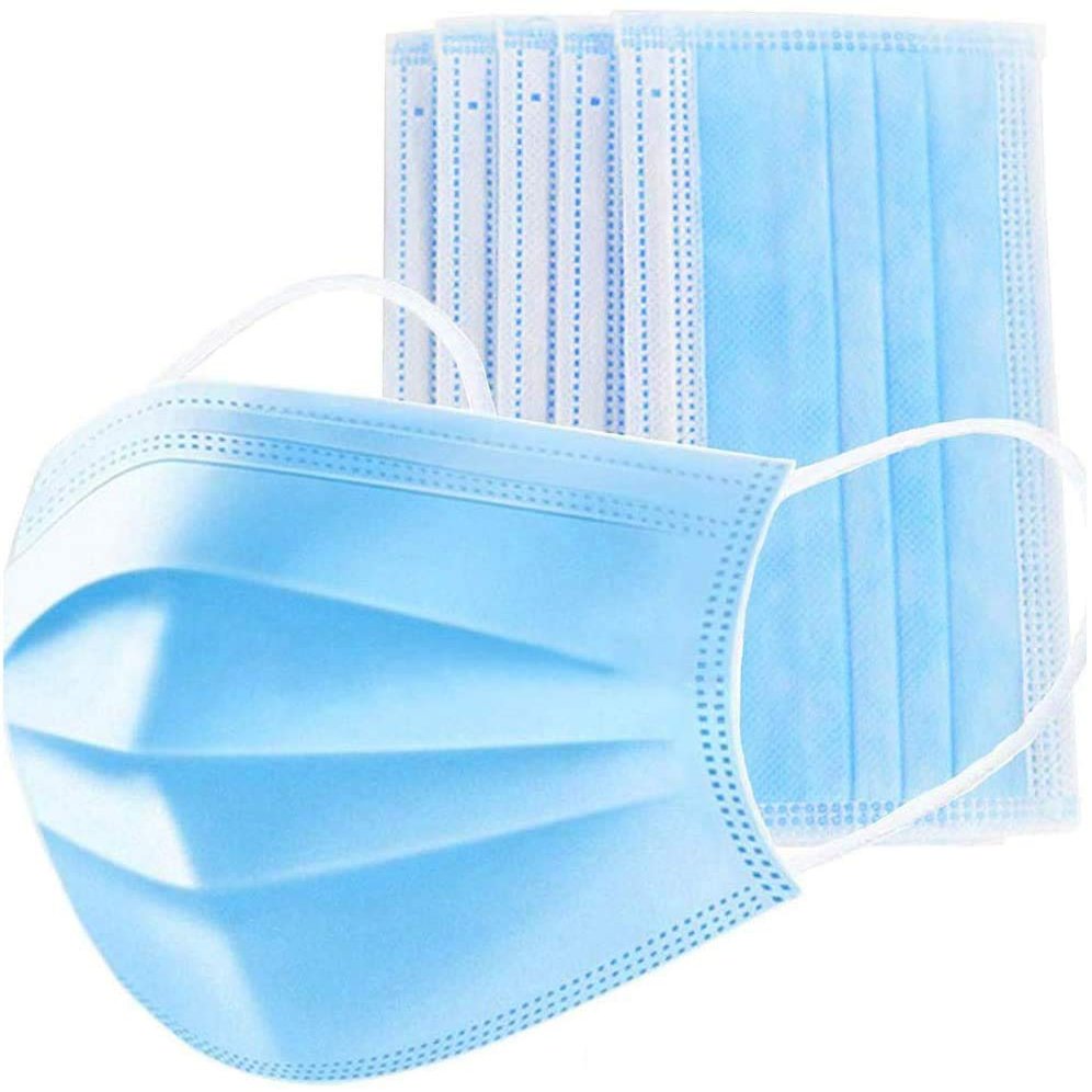 Valuell 30 Pack Disposable Face 3-Layer Breathable Filter for Home Office, M, Blue, 30 Count