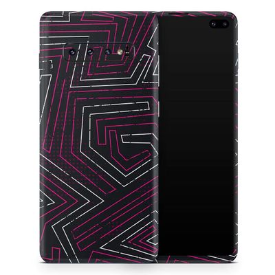 DesignSkinz Pink & Light Blue Abstract Maze Pattern Protective Vinyl Decal Wrap Skin Cover Compatible with The Samsung Galaxy S20 (Screen Trim & Back Glass Skin)