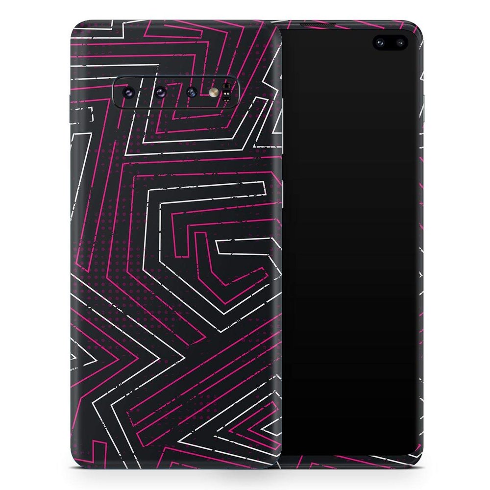 DesignSkinz Pink & Light Blue Abstract Maze Pattern Protective Vinyl Decal Wrap Skin Cover Compatible with The Samsung Galaxy S20 (Screen Trim & Back Glass Skin)