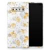 DesignSkinz Karamfila Yellow & Gray Floral V5 Protective Vinyl Decal Wrap Skin Cover Compatible with The Samsung Galaxy S20 (Screen Trim & Back Glass Skin) view 1