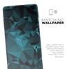 DesignSkinz Turquoise and Black Geometric Triangles Protective Vinyl Decal Wrap Skin Cover Compatible with The Samsung Galaxy S20 (Screen Trim & Back Glass Skin) view 2