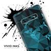 DesignSkinz Turquoise and Black Geometric Triangles Protective Vinyl Decal Wrap Skin Cover Compatible with The Samsung Galaxy S20 (Screen Trim & Back Glass Skin) view 3