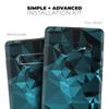 DesignSkinz Turquoise and Black Geometric Triangles Protective Vinyl Decal Wrap Skin Cover Compatible with The Samsung Galaxy S20 (Screen Trim & Back Glass Skin) view 4