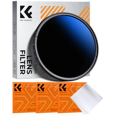 K&F CONCEPT 46mm Variable ND Lens Filter ND2-ND400 (1-9 Stops) 18 Multi-Layer Coatings Adjustable Neutral Density Ultra Slim Lens Filter for Camera Lens (K-Series)