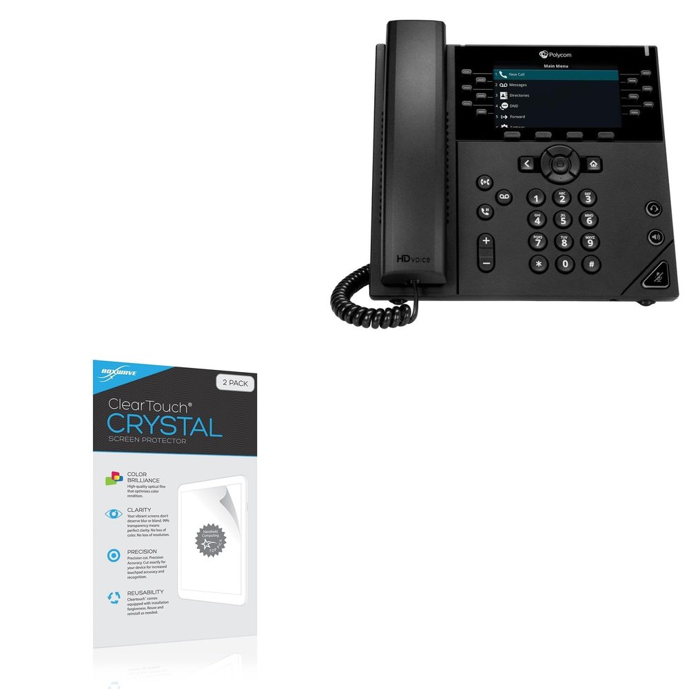 BoxWave Screen Protector Compatible with Polycom VVX 450 - ClearTouch Crystal (2-Pack), HD Film Skin - Shields from Scratches