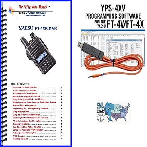 Yaesu FT-4XR or FT-4VR Accessory Bundle - 3 Items - Includes RT Systems Programming Software/Cable Kit, Nifty! Accessories Mini-Manual and Ham Guides TM Quick Reference Card
