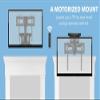 MOUNT-IT! Motorized Fireplace TV Wall Mount | Remote Control Electric Pull Down Mantel Mounting Bracket, Up to 77 Lbs Weight Capacity, Height Adjustable, Swivel, VESA 600x400 Compatible view 2
