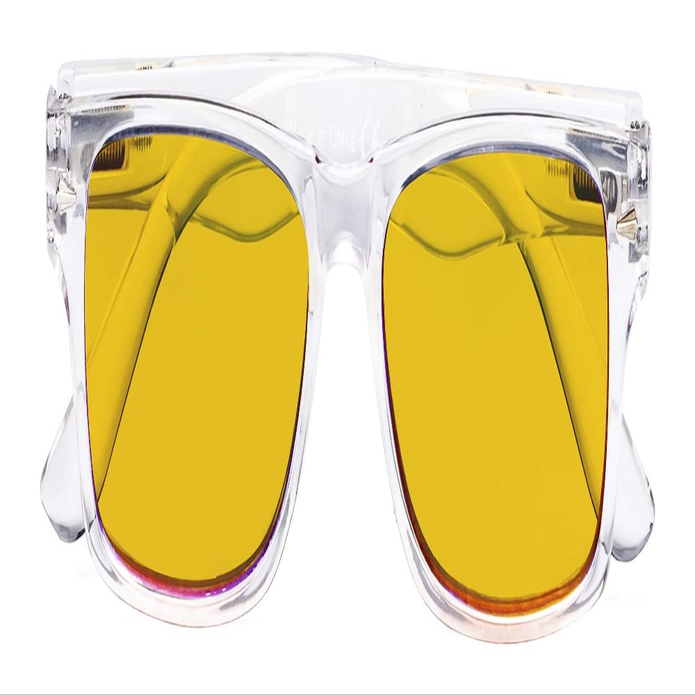 CessBlu Amber Tinted Blue Light Blocking Glasses for Women Reading Computer Screen (Transparent)+1.0
