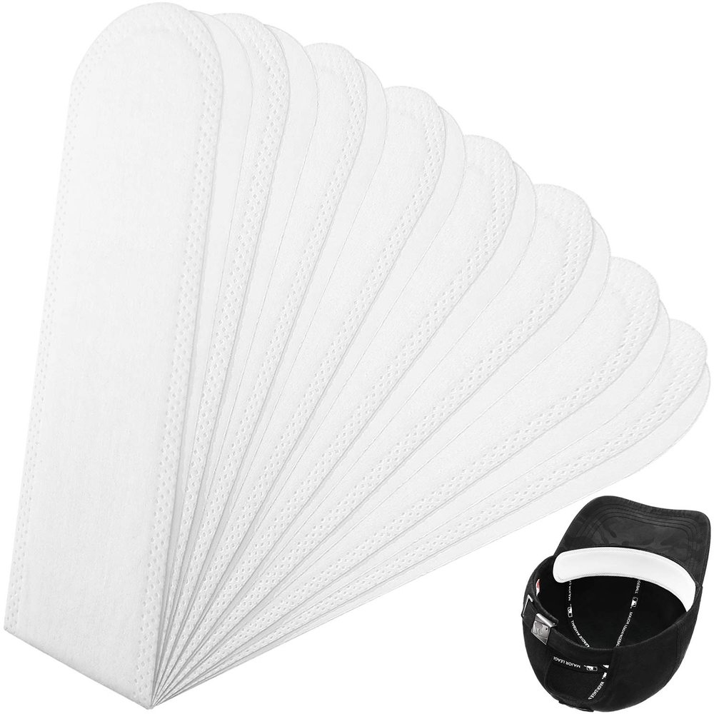 Gejoy Hat Sweat Liner 30 Pcs Hat Sweat Protector Disposable Cap Sweatband for Women Men Golf Baseball(White)