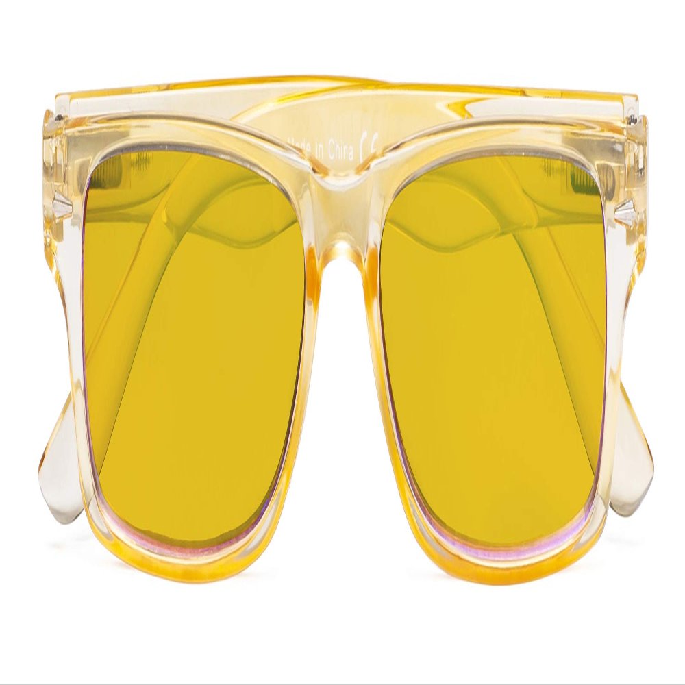 CessBlu Amber Tinted Blue Light Blocking Glasses for Women Reading Computer Screen (Yellow)+2.5