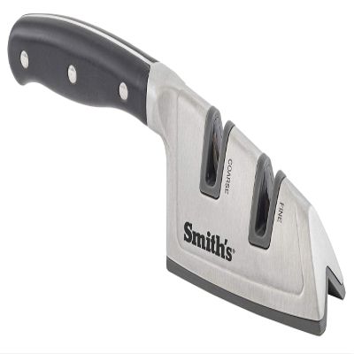 Smith's 51181 Gourmet Diamond EdgeGrip Knife Sharpening - Coarse & Fine Pre-Set Sharpening Slots - Non-Slip Base - Straight & Serrated Blades