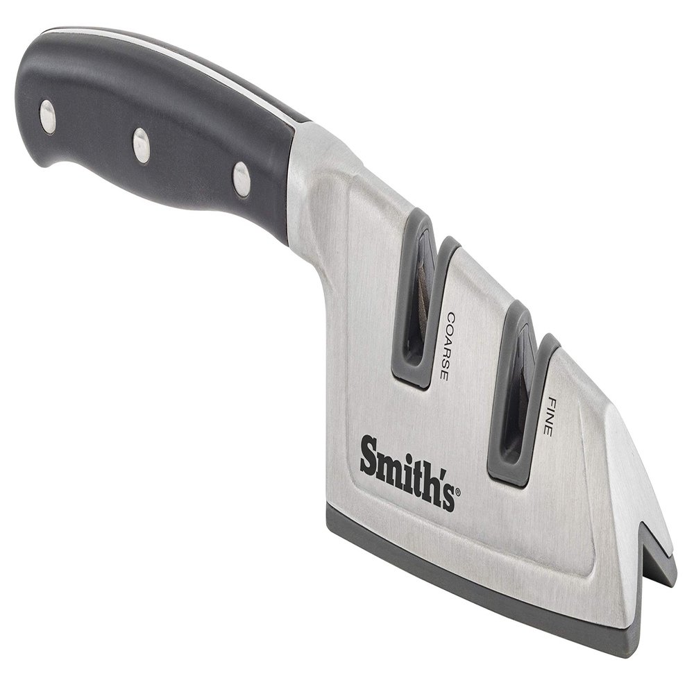 Smith's 51181 Gourmet Diamond EdgeGrip Knife Sharpening - Coarse & Fine Pre-Set Sharpening Slots - Non-Slip Base - Straight & Serrated Blades