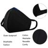 FECEDY 6pcs/Pack Black Mask Windproof Dustproof Masks Breathable Reusable Washed for Outdoor Sport Half Face Earloop Cotton Masks view 3