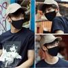 FECEDY 6pcs/Pack Black Mask Windproof Dustproof Masks Breathable Reusable Washed for Outdoor Sport Half Face Earloop Cotton Masks view 4