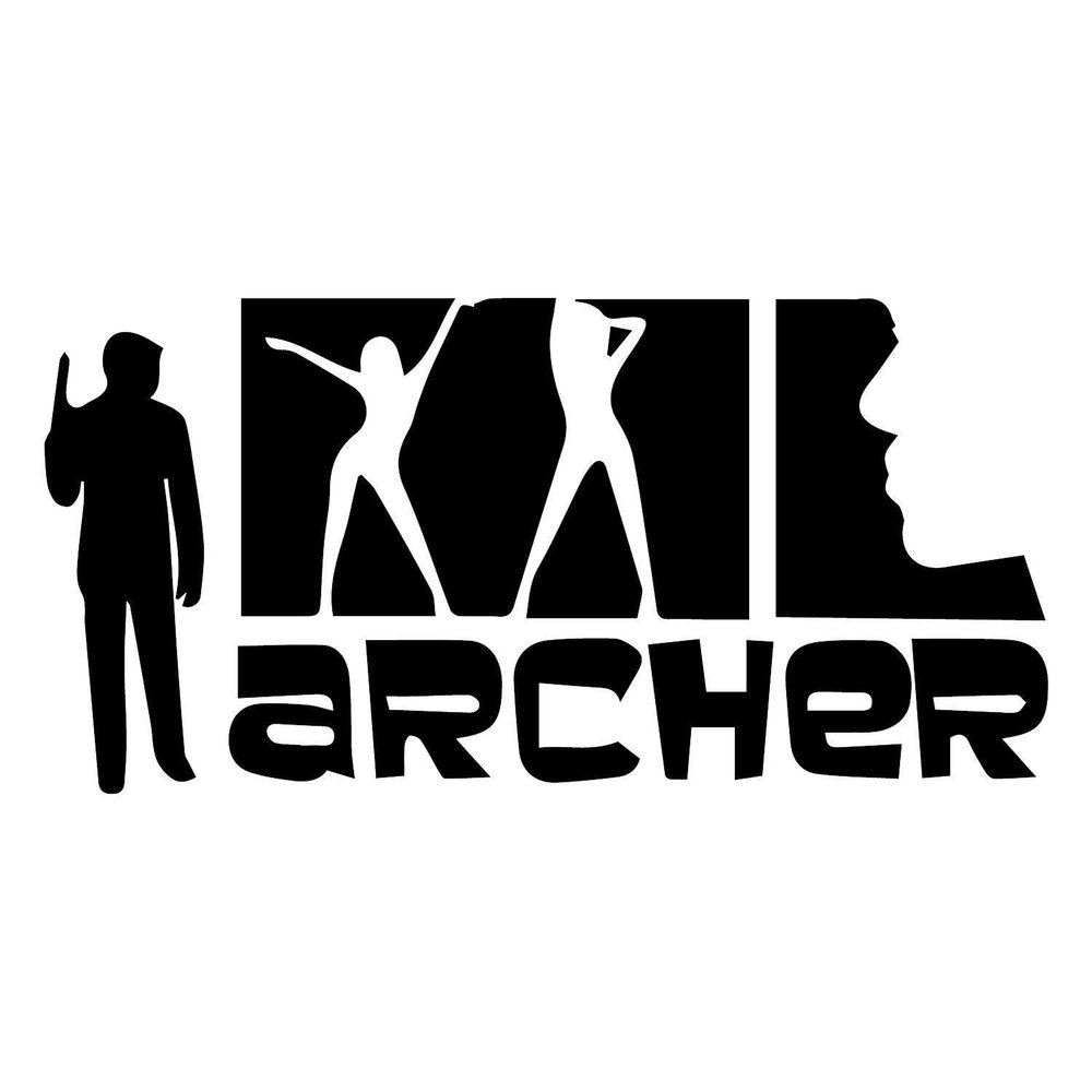 Archer TV Series 6" Wide Show Logo Die Cut Decal - Black Color