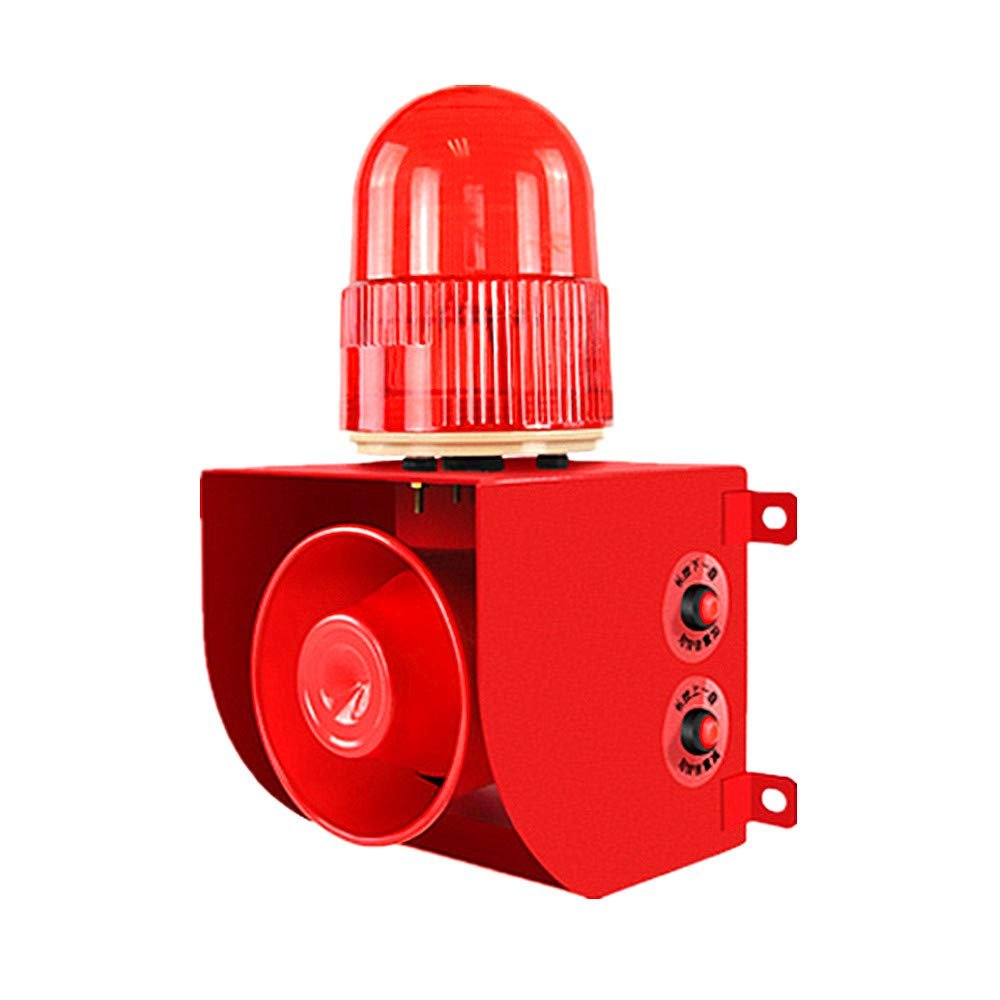 DC24V Alarm Siren Horn Outdoor Siren Strobe Alarm 120db Alarm Indoor Siren Security Siren safety Alarm Light and Horn Tone Volume Adjustable Waterproof Industrial Sound Light Alarm