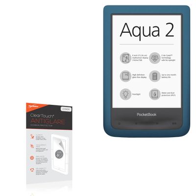 BoxWave Screen Protector Compatible with Pocketbook Aqua 2 - ClearTouch Anti-Glare (2-Pack), Anti-Fingerprint Matte Film Skin